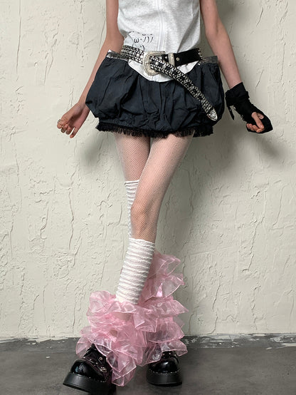 White Y2K Rhinestone Decorated Fishnet Design Tights