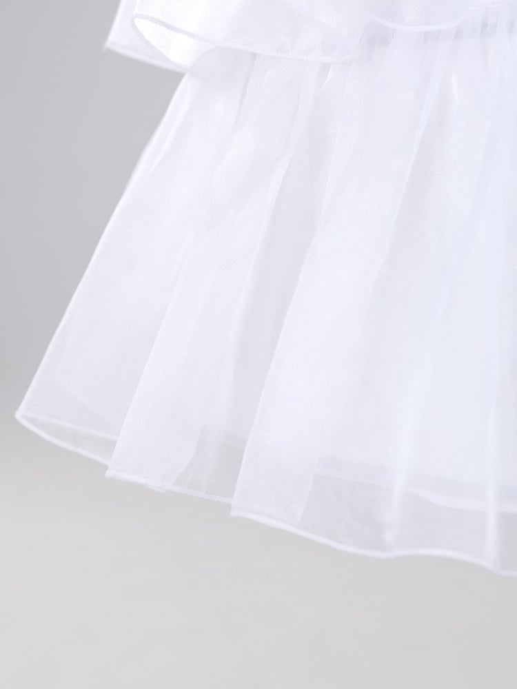 White Lolita Adjustable Length Fish-bone Petticoat
