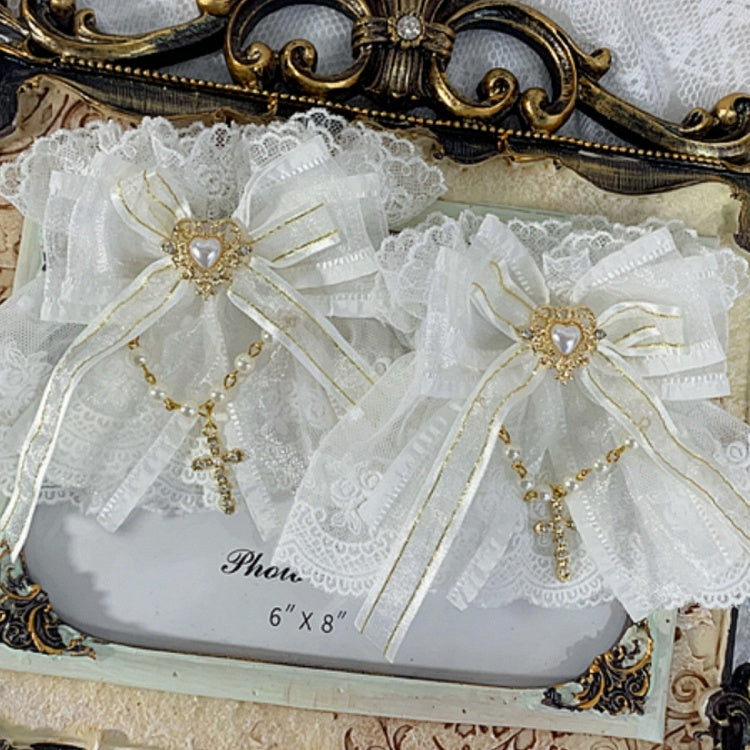 6 Color Options Gothic Cross Chain Detail Elegant Wrist Cuffs