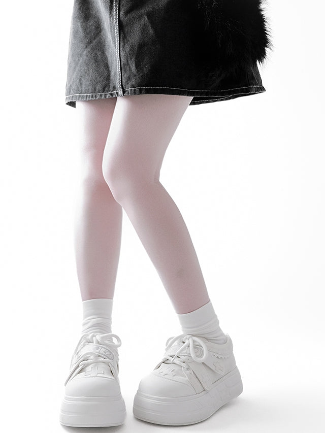 White Yami Kawaii Cross Applique Crisscross Velcro Strap Closures Platform Sneakers