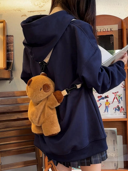 Cute Capybara Brown 21cm/30cm/45cm Plush Backpack/Crossbody