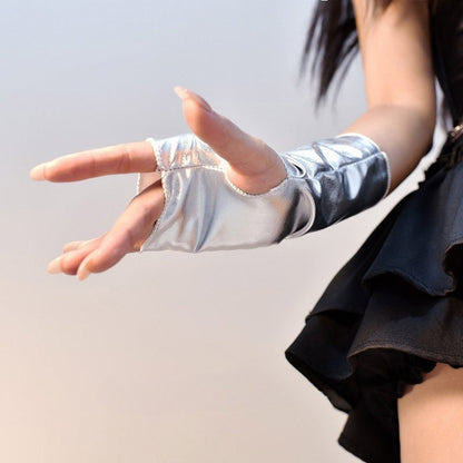 Red/Silver Christmas Cyberpunk Sleeves