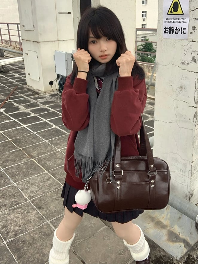 Brown JK Uniform Bag – 3 Ways to Wear: Crossbody, Shoulder, or Hand