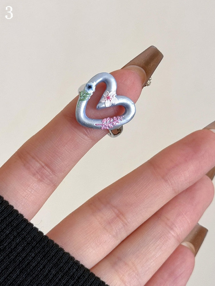 8 Options Blue Y2K Bittersweet Butterfly And Floral Design Ring