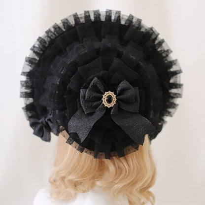 4 Colors Flower Details Gothic Bowknots Bonnet