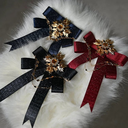 Black / Red / Dark Blue Bowtie Brooch
