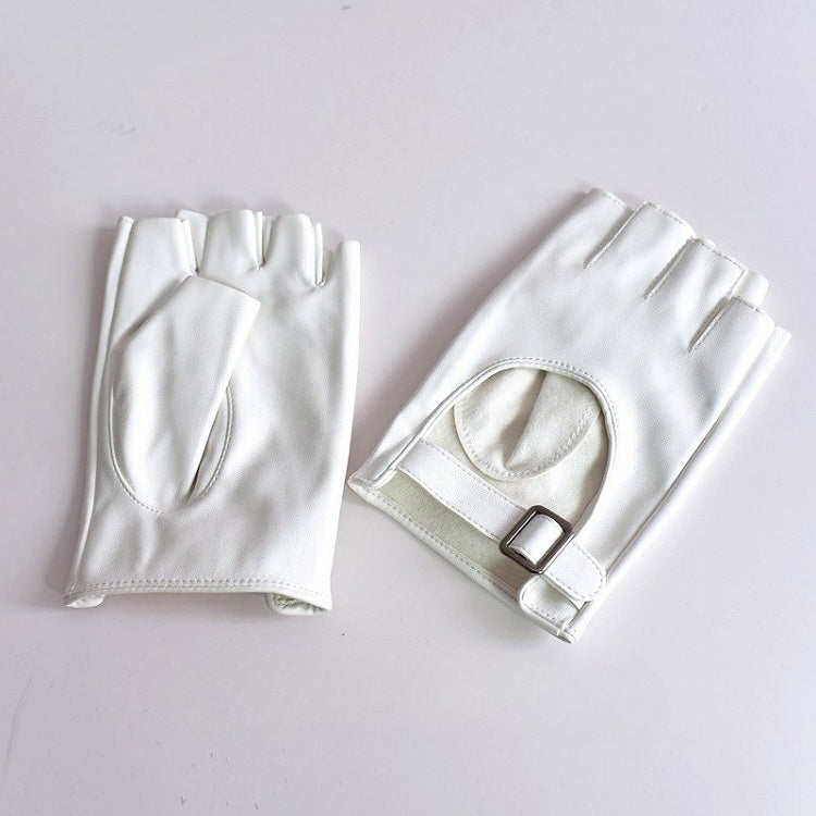 Black/White/Black&White Cyberpunk Buckle Finger Gloves