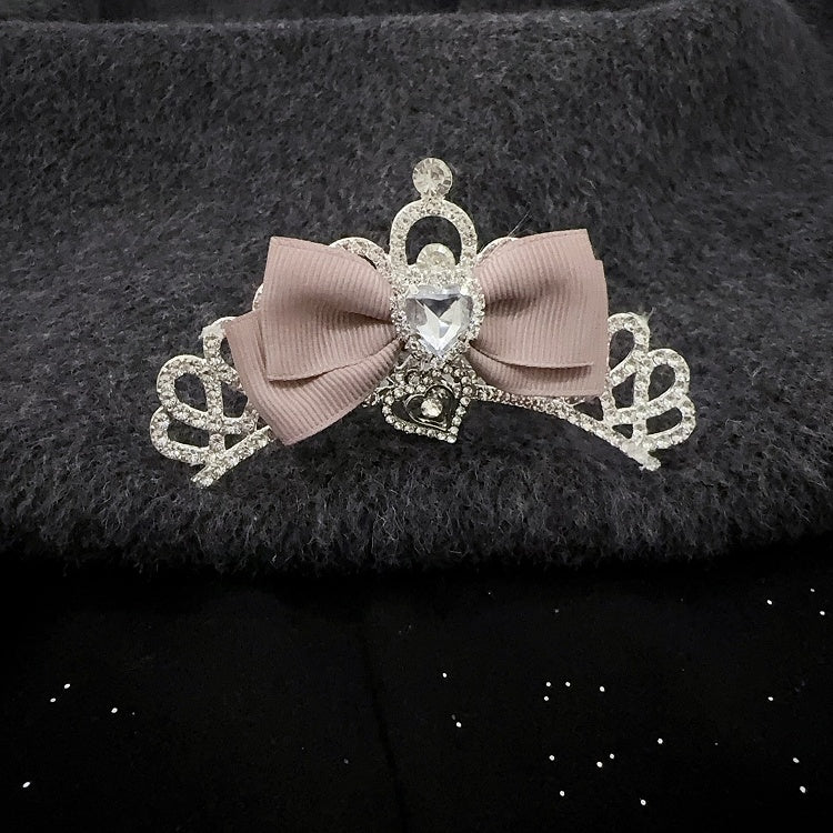 5-Color Japanese Cute Princess Crown Hair Comb | Full Rhinestone Bridal Birthday Hair Accessory