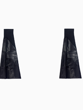 Black PU Cargo Pocket Punk Leg Warmers