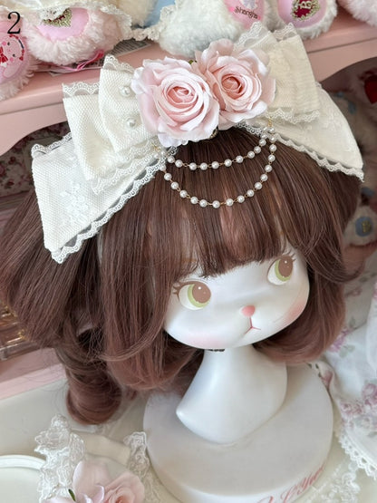 2 Options Beaded Charm Floral Design Bowknot KC