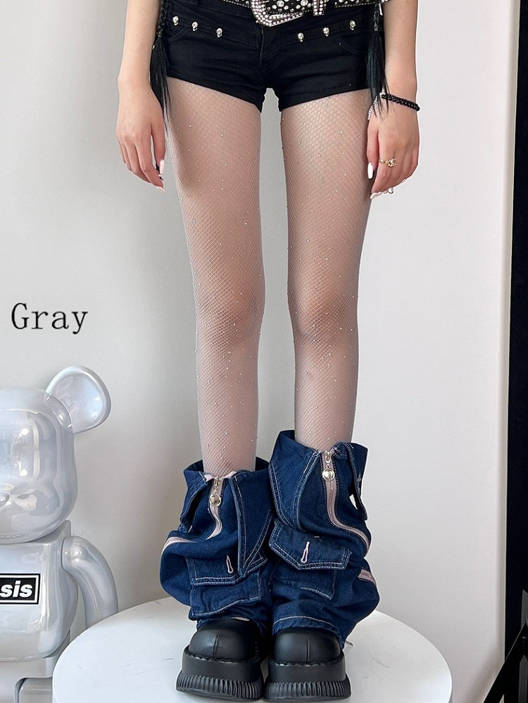 11 Color Options Rhinestone Decorated Fishnet Tights