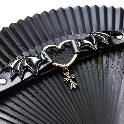 Gothic Devil Wings Black Punk Cross Garter