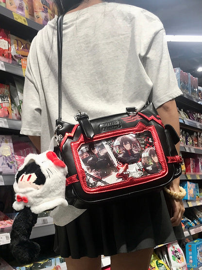 Black & Red Cute Kitty Ear Design Ita Bag