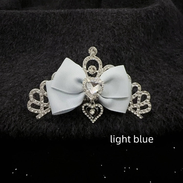 5-Color Japanese Cute Princess Crown Hair Comb | Full Rhinestone Bridal Birthday Hair Accessory