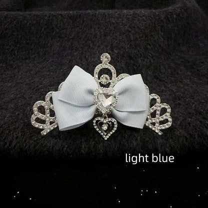 5-Color Japanese Cute Princess Crown Hair Comb | Full Rhinestone Bridal Birthday Hair Accessory