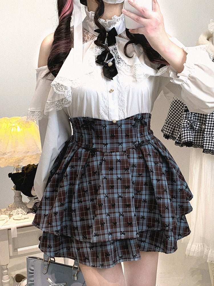 Sweet & Edgy Plaid Tiered Skirt: Jirai Kei High-Waist in 3 Colors