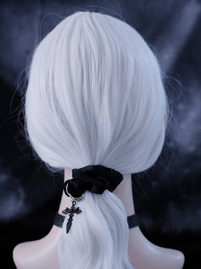 Black Gothic Cross Scrunchie