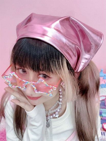 Silver/Pink/Gold/Polished Black Headscarf