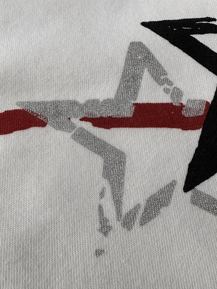 Skull and Stars Print Black and White Sweatshirt