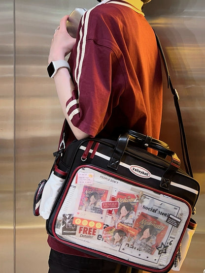 Black & Red Ita Bag with Volleyball Design Charm