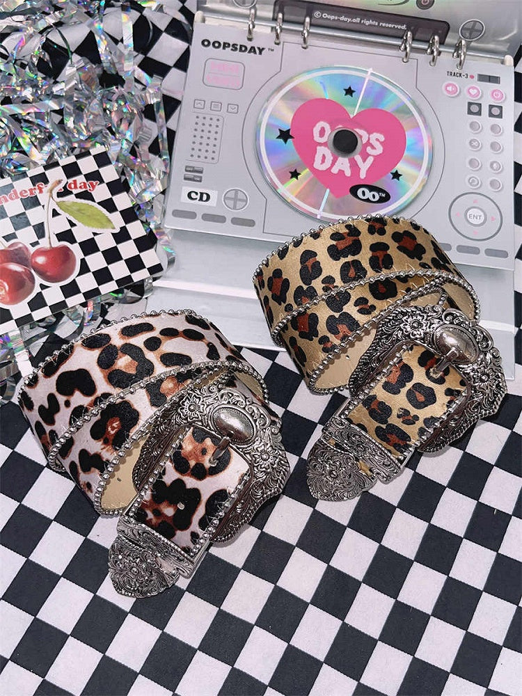 Y2K Punk Leopard Waist Belt 2 Options