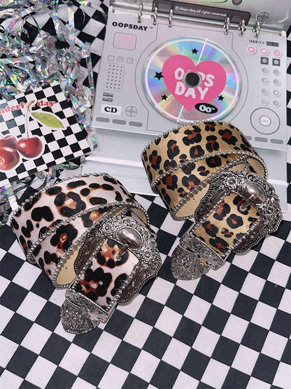Y2K Punk Leopard Waist Belt 2 Options