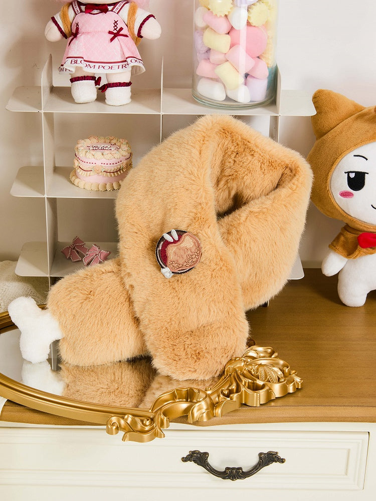 Yellow Winter Turkey Leg Plush Scarf