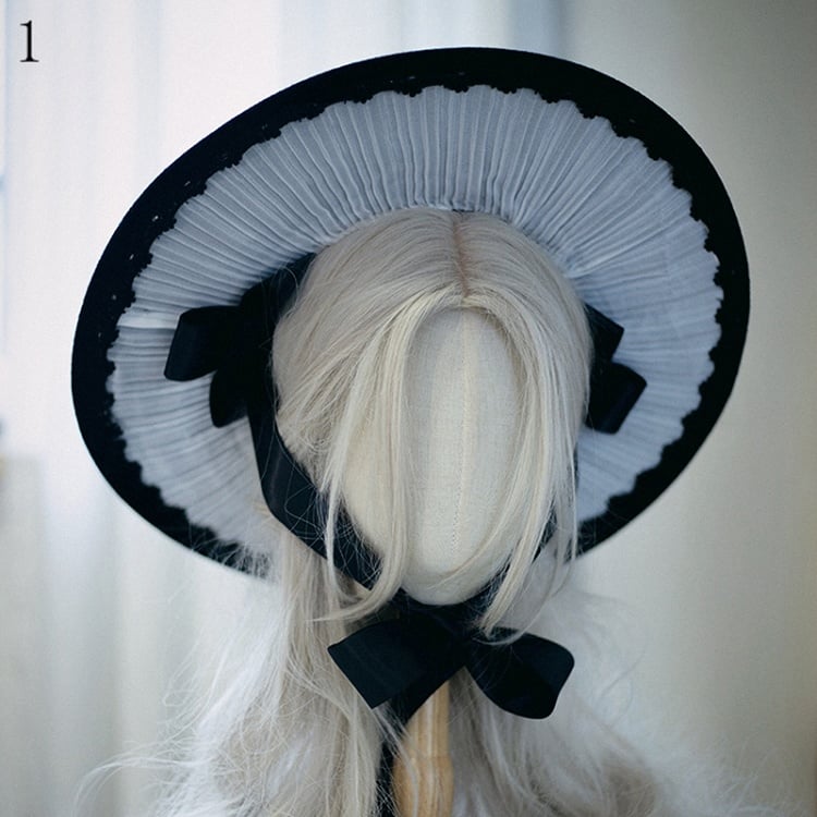 4 Options Black Gothic Lolita Hat
