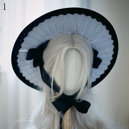 4 Options Black Gothic Lolita Hat