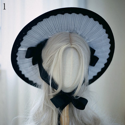 4 Options Black Gothic Lolita Hat