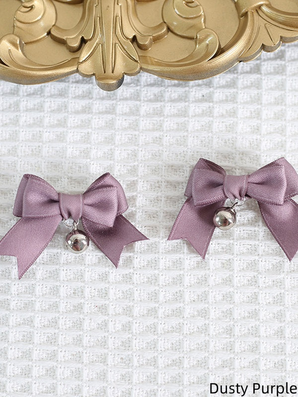 14 Colors A Pair of Cute Bowknot Hairclips with Bell Charm