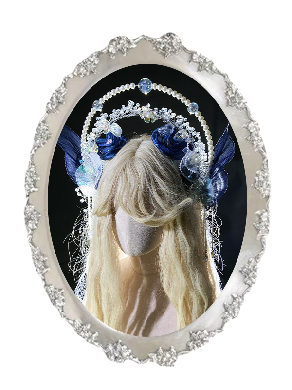 Pink / Blue Fairy Mermaid Beaded Crown Headpiece