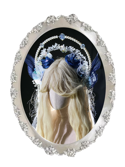 Pink / Blue Fairy Mermaid Beaded Crown Headpiece