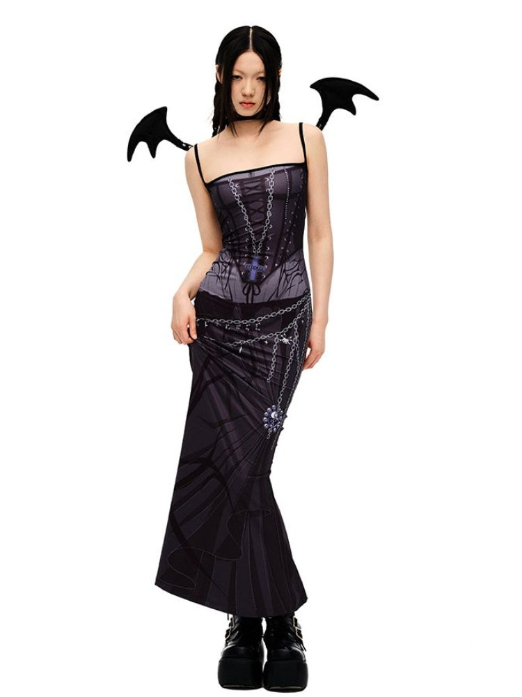 Punk Black Devil Wings Choker