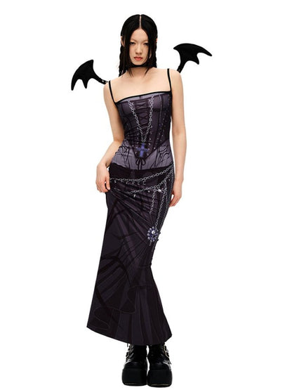 Punk Black Devil Wings Choker