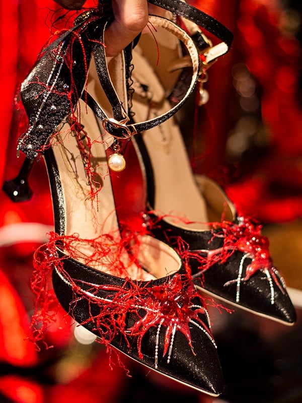 Blue&Red Gothic Lolita Heart Decorated Spider Design Pointed Toe 5CM/8.5CM High Heels