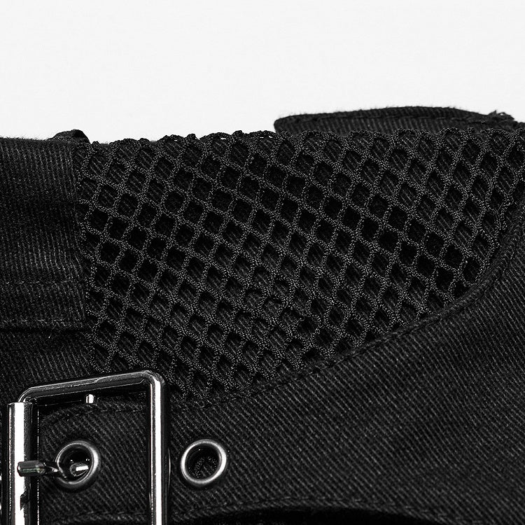 Black Punk Low Waist Shorts