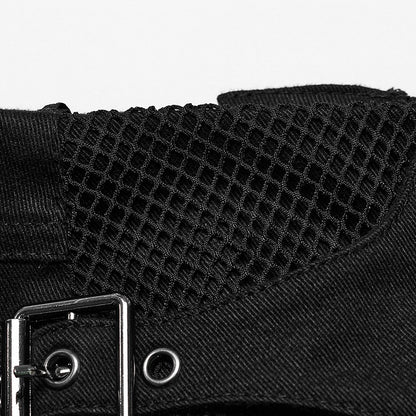 Black Punk Low Waist Shorts