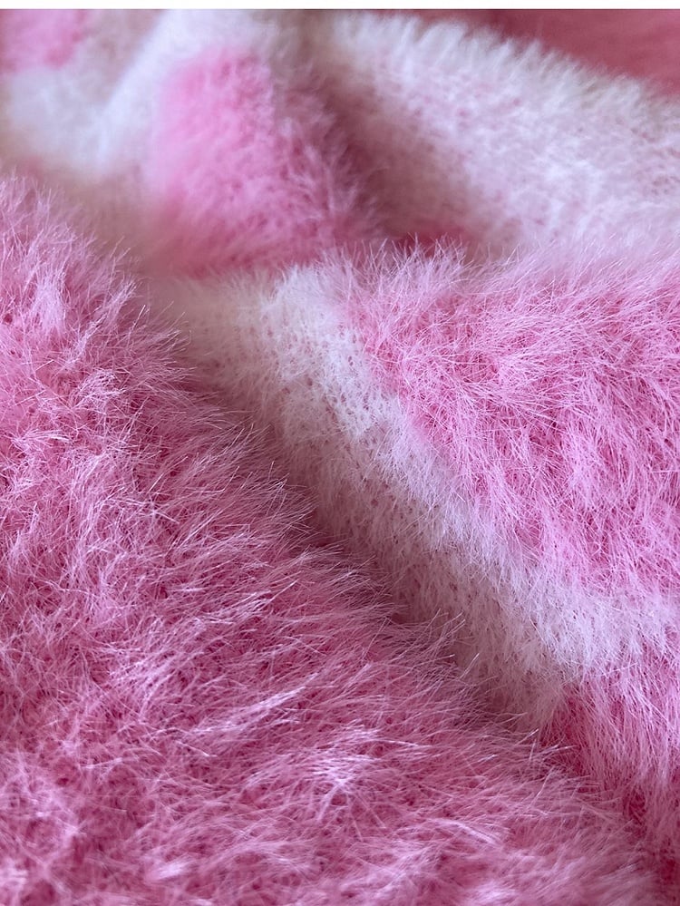 Cross Shaped Candlestick Pattern Pink Sweater