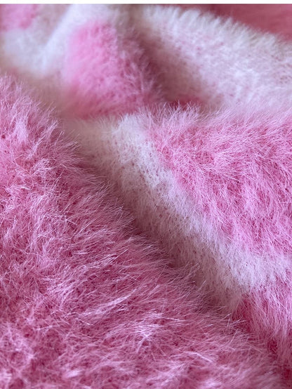 Cross Shaped Candlestick Pattern Pink Sweater