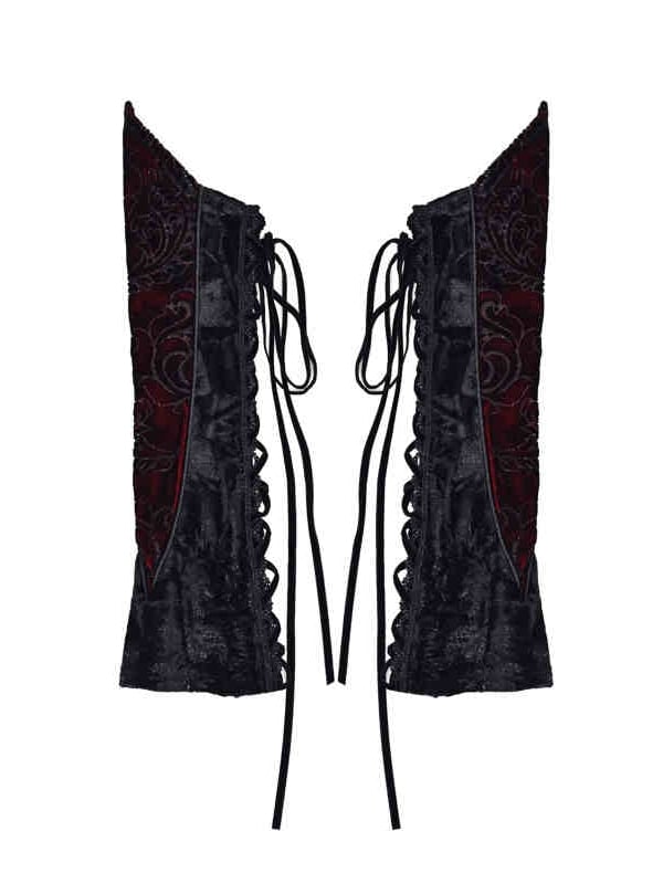 Black and Red Goth Adjuatable Lace-up Sleeves