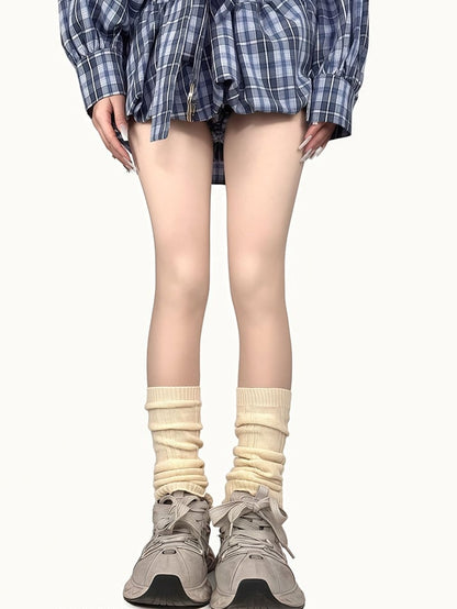 Blue/Yellow/Black/White Knitted Leg Warmers