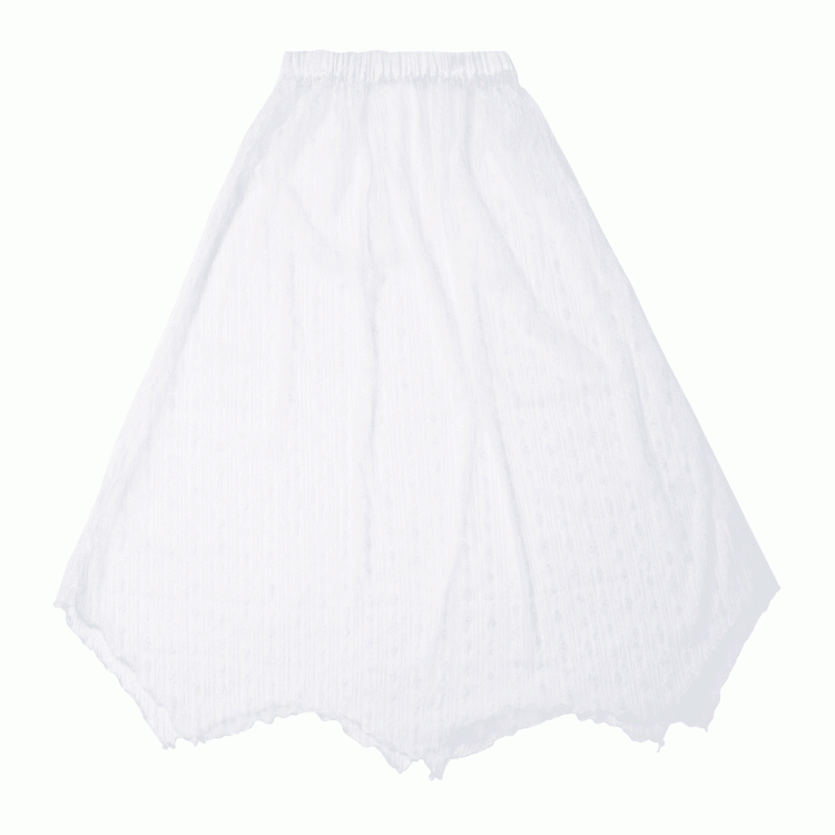 White Elastic Waist Handkerchief Hem Lace Under Skirt
