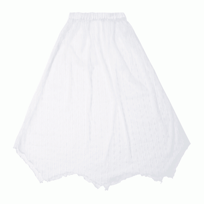 White Elastic Waist Handkerchief Hem Lace Under Skirt