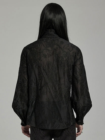 Goth Men's Embroidered Shirt