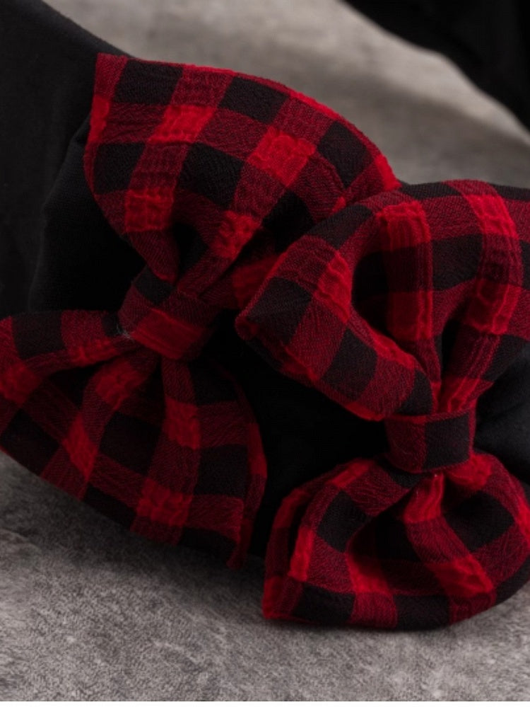 Black Bowknot With Pins And Cross Charm Details KC