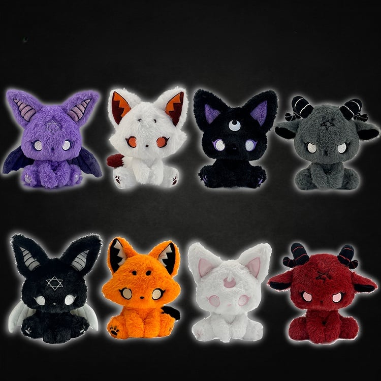 Black and Gray Gothic Bat Plushie