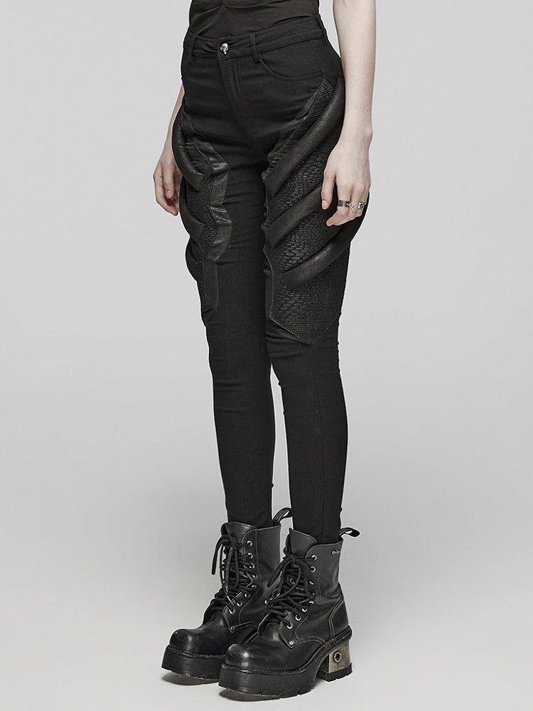 Black Punk Techwear Trousers