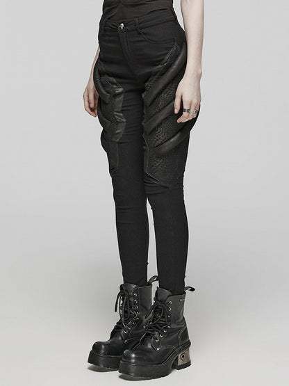 Black Punk Techwear Trousers