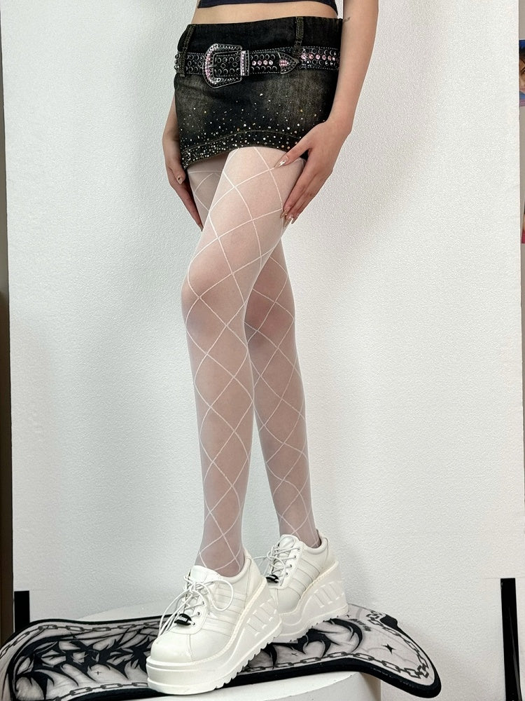 Black/White Diamond Pattern TIghts